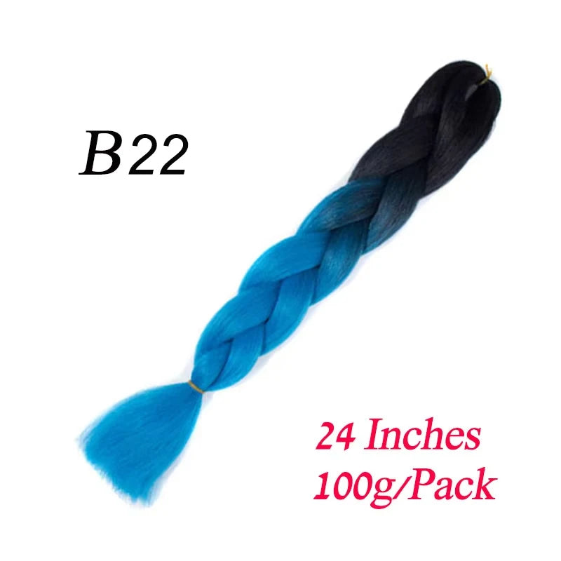 Lihui Pre Stretched Jumbo Braid Hair Extensions 24 inch | Kanekalon Synthetic Hair for African Braids