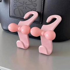 1pcs Cute Bow Pink Car Seat Back Hook Non Marking Headrest Hanger for Purse Umbrella alternate view