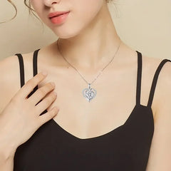Huitan Delicate Heart Pendant Necklace for Women Luxury Bright Cubic Zirconia Neck Acc close-up view