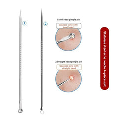 Stainless Steel Beauty Needle Acne Remover Set 4 Pcs