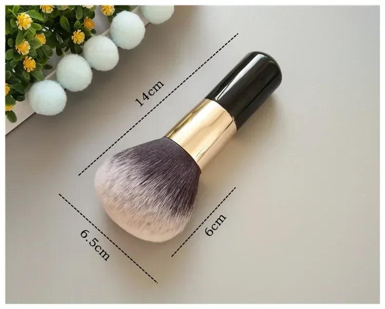 Large Size Powder Foundation Brush | Professional Makeup Brush for Blush, Bronzer, and close-up view