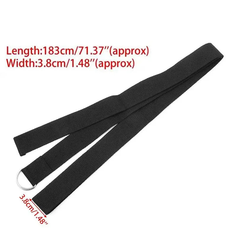 Cotton Yoga Strap with D-Ring Buckle | Adjustable Non-Elastic Stretching Belt for Pil alternate view