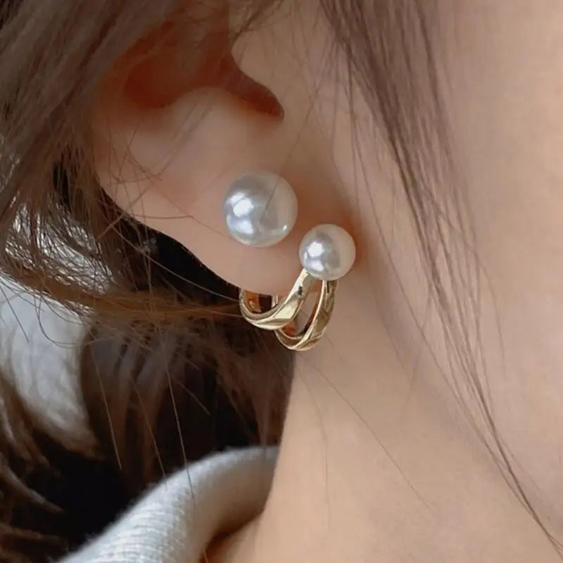 Korean Fashion Seven Star Zircon Earrings | Luxury Crystal Stars Stud Earrings lifestyle view