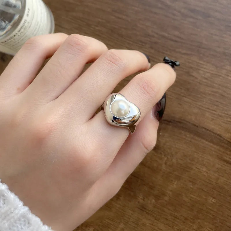 VENTFILLE 925 Sterling Silve Flower Ring for Women Gift Hollow Out Design Retro Hip Ho close-up view