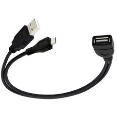2-in-1 Micro USB to USB OTG Adapter with Power Cable | For Fire Stick, PlayStation Cla close-up view