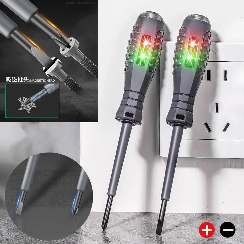 Electrician Test Screwdriver Set | Non-Contact Voltage Tester 12-250V with Dual-Color LED