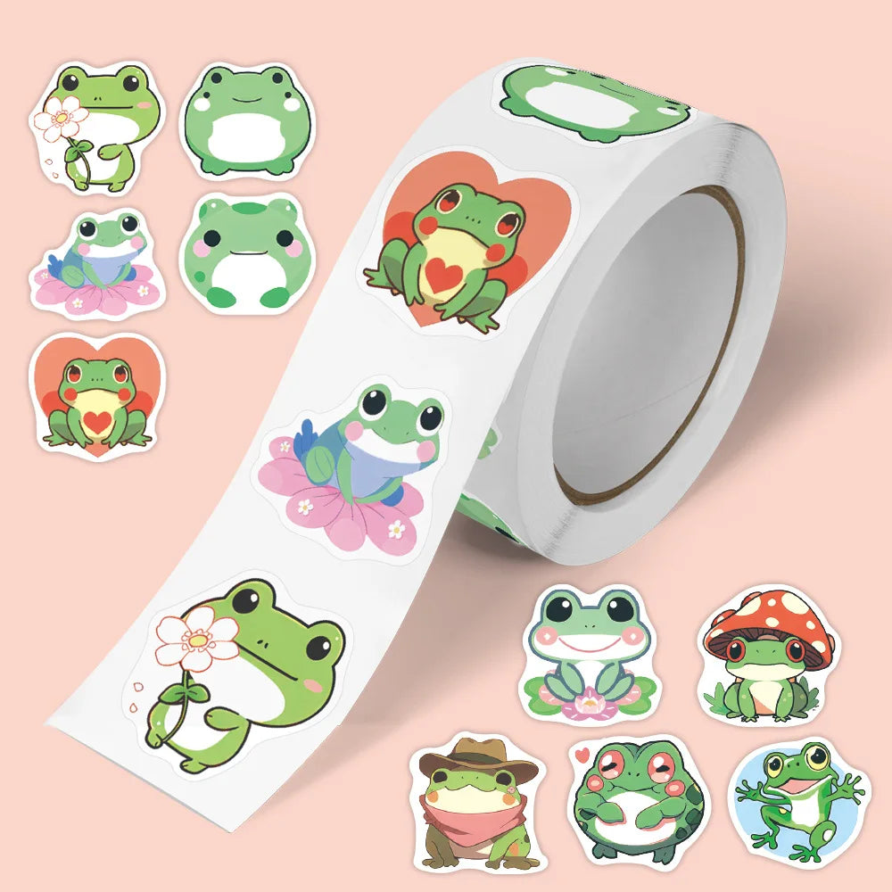 100-500pcs Cute Traveling Frog Cartoon Graffiti Stickers DIY Phone Guitar Laptop Notebook Suitcase Waterproof Sticker Kids Toy