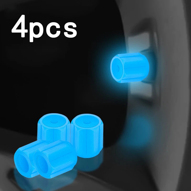 Luminous Tire Valve Caps Car Motorcycle 4/8/20 Pcs close-up view