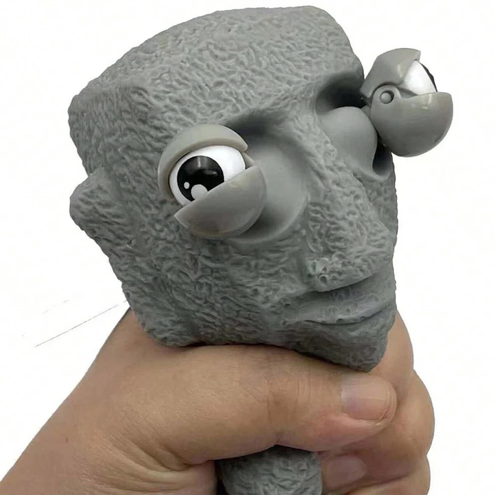 New Funny Easter Squeezing Blowout Rock Man Fidget Toy Vent Sloth Hide Seek Stress Rel close-up view
