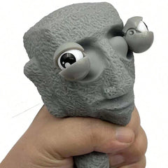 New Funny Easter Squeezing Blowout Rock Man Fidget Toy Vent Sloth Hide Seek Stress Rel close-up view