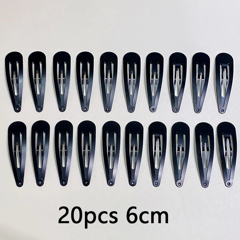 10/20/30pcs/set Women Silver Gold Black Waterdrop Shape Basic Alloy Hair Clips BB Hair close-up view