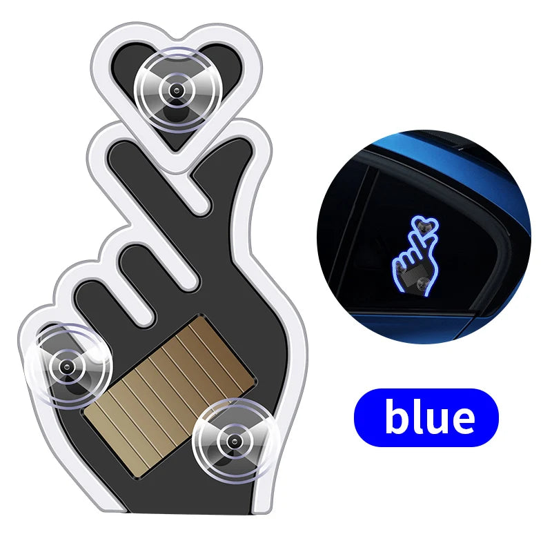 Solar Finger Heart LED Night Light | USB Solar Ambient Lamp for Car, Room, Party alternate view
