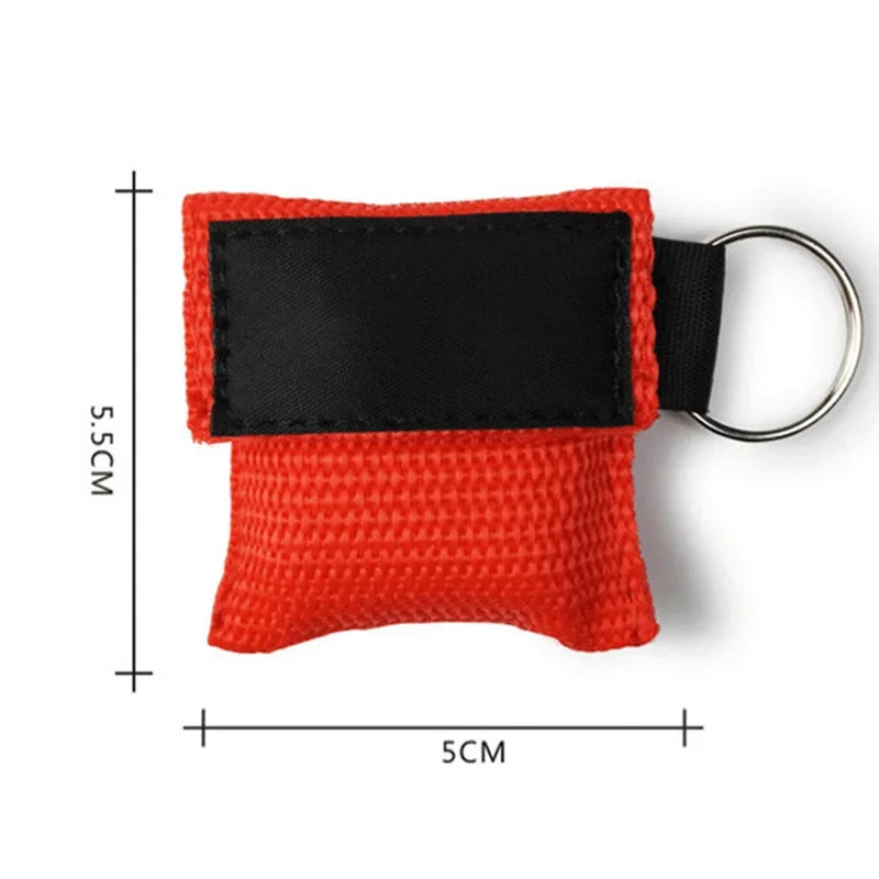 Compact CPR Face Shield Keychain | Portable Emergency Resuscitator Mask close-up view