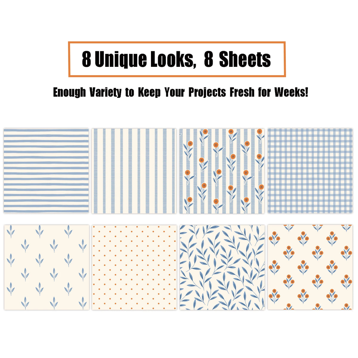 8 Sheets Fresh Plaid Scrapbook Papers DIY Craft Background Paper Junk Journal Gift additional angle