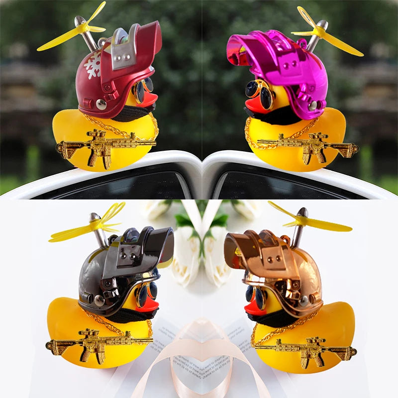 Motor Accessories Yellow Duck with Helmet for Bike Without Lights Auto Car Accessorie alternate view