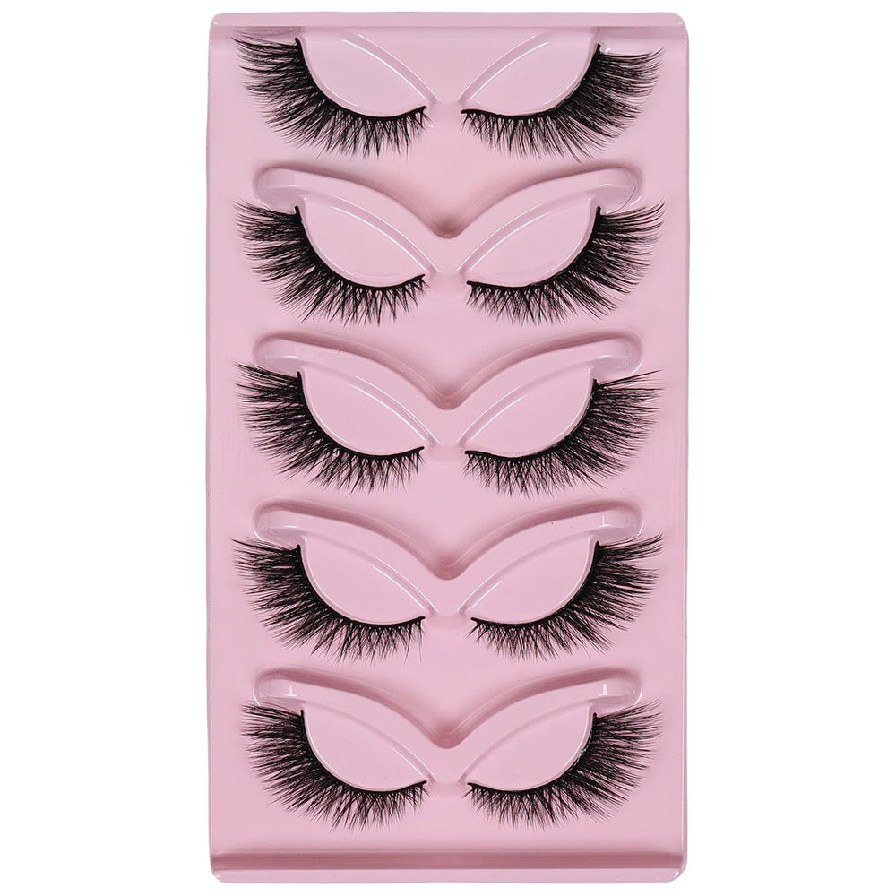 5 Pairs Cat Eye Lashes Wispy Fake Lashes | Fluffy Winged False Eyelashes lifestyle view
