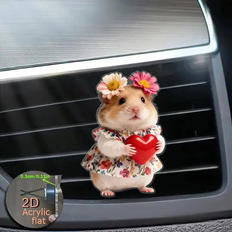 Acrylic Car Vent Clip Aromatherapy Air Freshener Holder 2D Decorative Air Conditioning close-up view