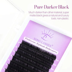 Professional Eyelash Extensions for Salon Use | Natural Soft Tip Pure Black Lashes alternate view