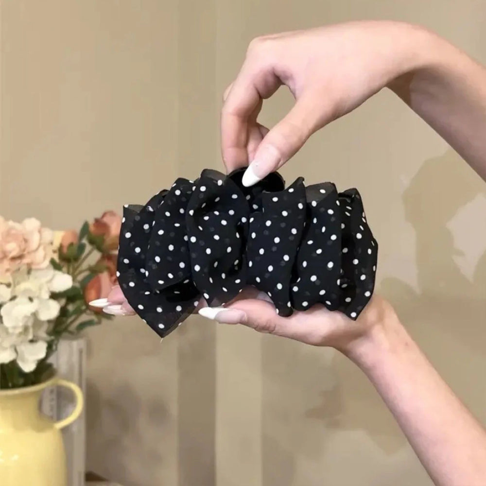Gentle Large Hair Claw For Women Trendy Elegant Pleated Mesh Shark Gripper Korean Sty alternate view