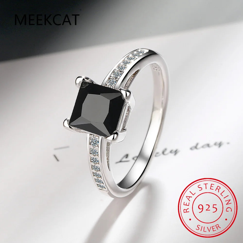1CT 2CT Princess Cut D Vvs1 Moissanite Engagement Ring for Women Flawless Gemstone additional angle