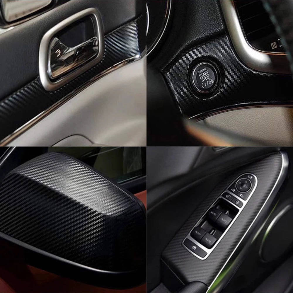 3D Carbon Fiber Black Car Sticker Vinyl Wrapping Film - Onlytenbucks.com