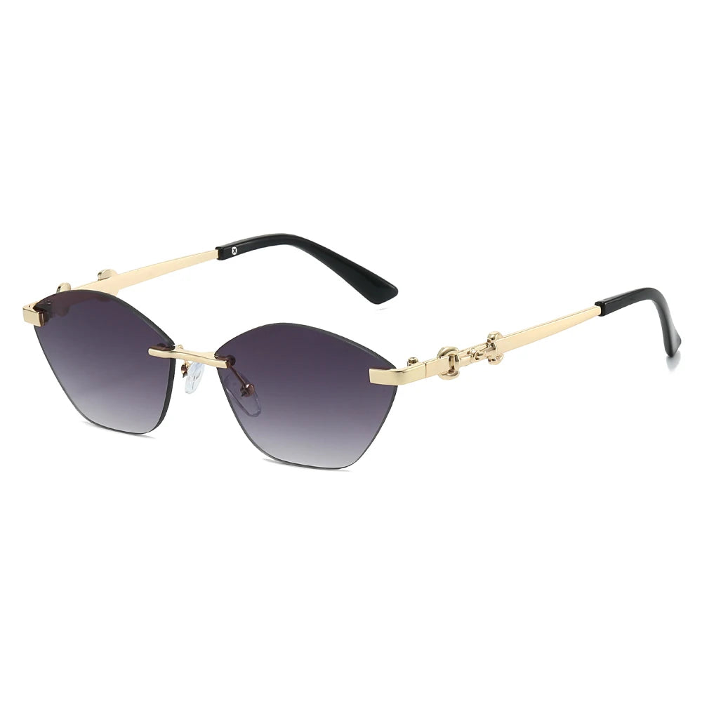 2026 Rimless Sunglasses for Men with Metal Chain Detail | Niche High-End UV Protect additional angle