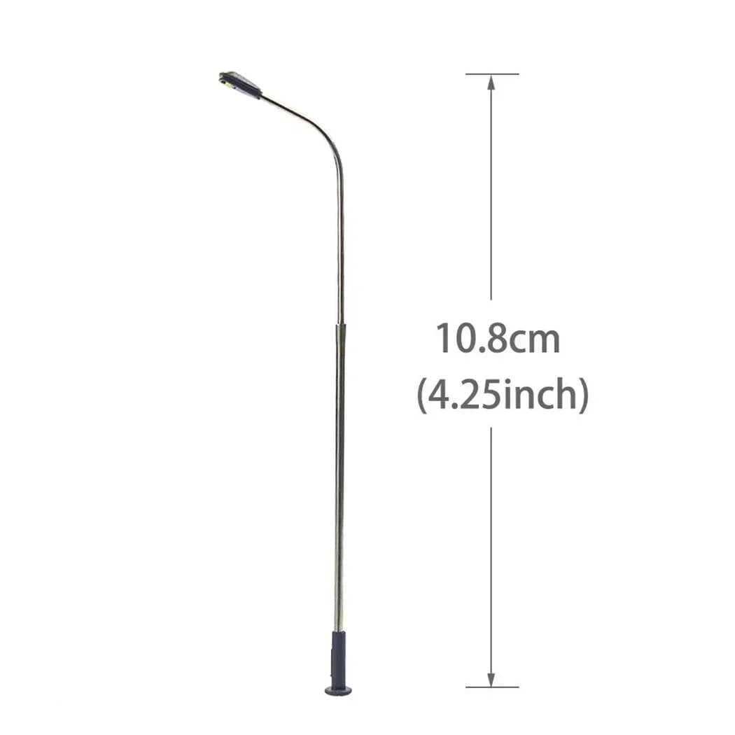 HO Scale Street Lamp Post Warm White 1:87 Model Railway Lighting | 10 Pack Diorama Acc close-up view