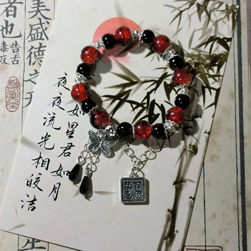Tian Guan Ci Fu Bracelet | Heaven Official's Blessing Butterfly Pendant Beaded Bangle alternate view