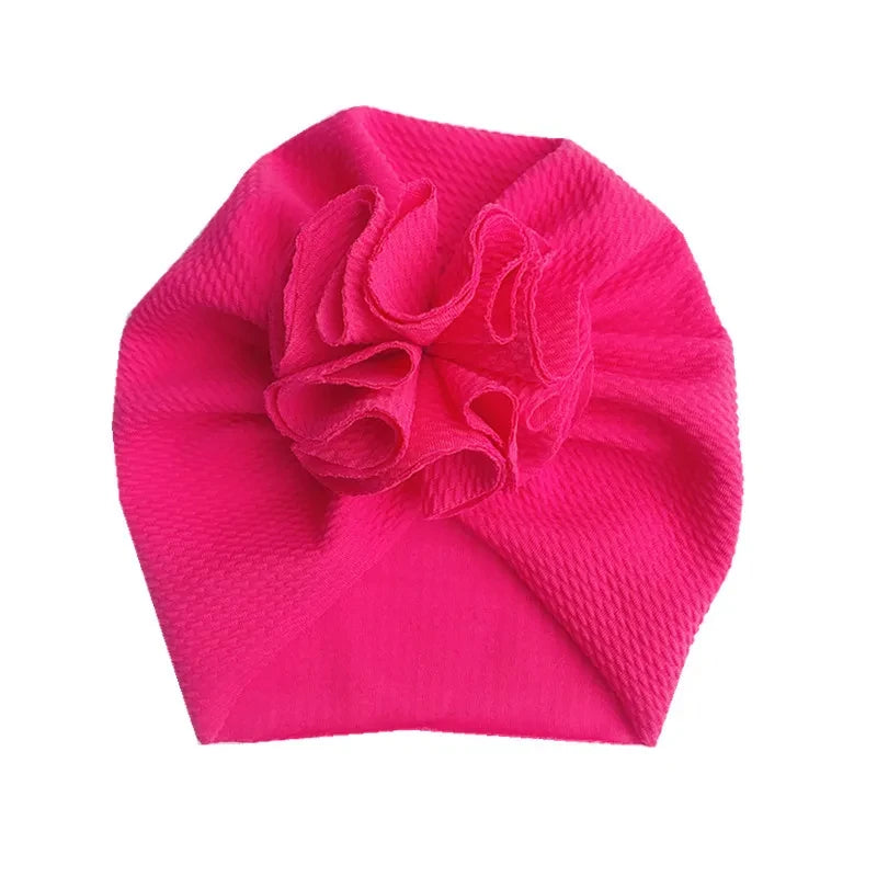 Baby Girl Turban Hat | Lovely Flower Soft Cap for Newborn Photography alternate view