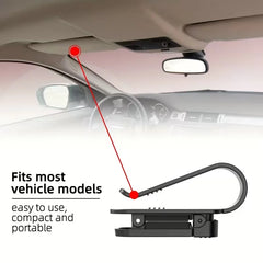 Car Sun Visor Sunglasses Clip Holder Stable Eyeglasses Hanger Card Ticket Organizer In close-up view