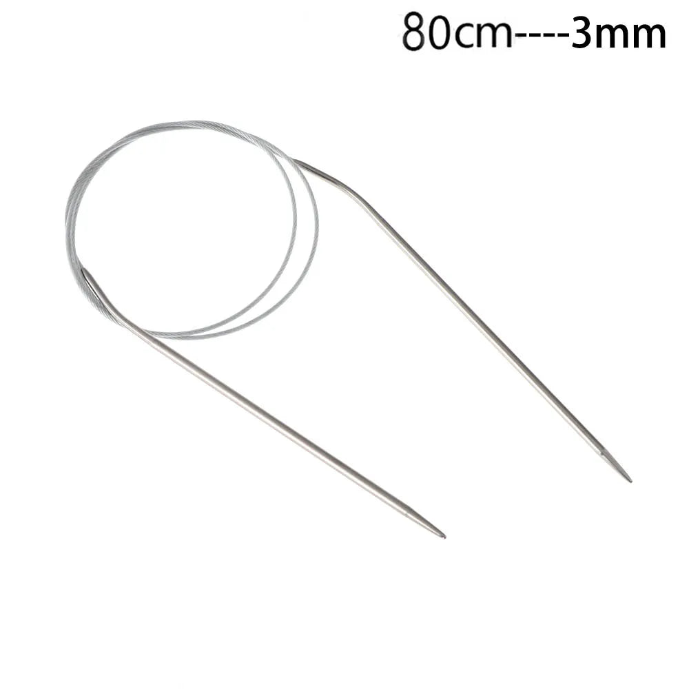 80/100cm Stainless Steel Circular Needle Round Weaving Knitting Needles Handmade Croc lifestyle view