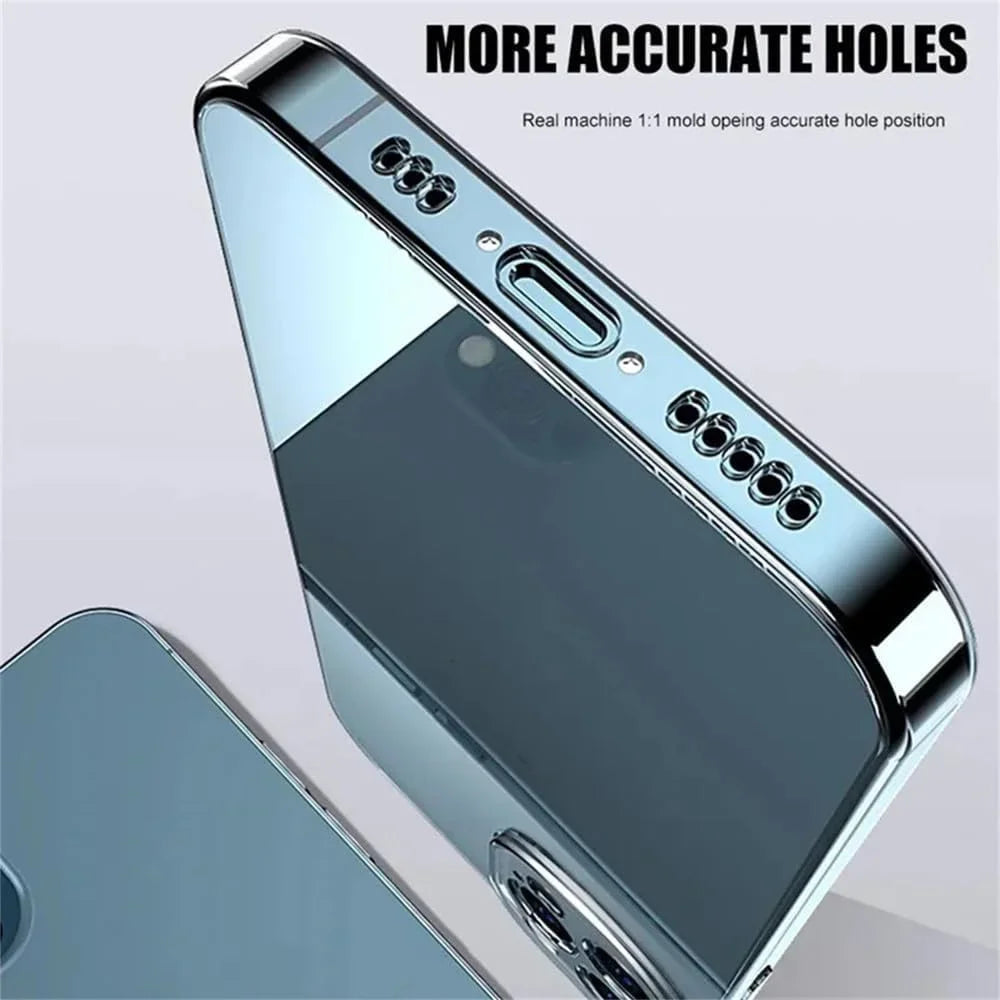 Ultra Thin Clear Transparent Soft TPU Case For iPhone 16 Pro Max 15 14 13 12 11 Pro Pl close-up view