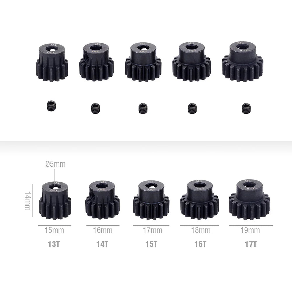 M1 5mm 11T 12T 14T 15T 17T 18T 20T 21T 22T 24T 25T 26T 28T 30T Steel Metal Pinion Mot lifestyle view