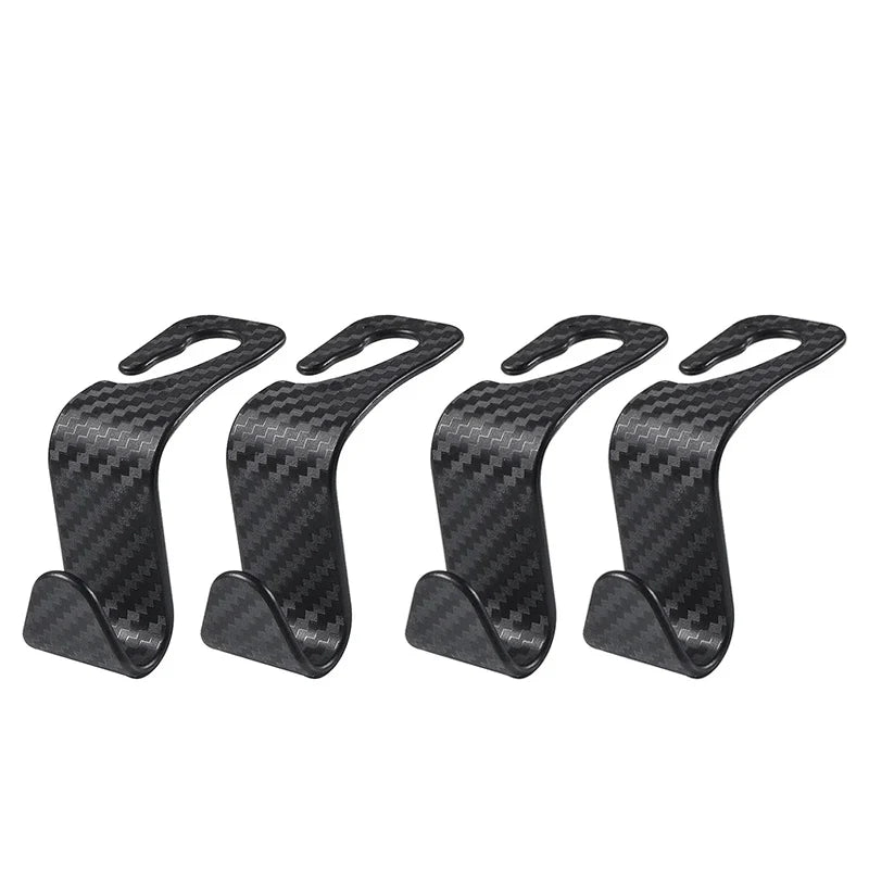 4 Pack Carbon Fibre Car Seat Headrest Hook Organizer Hanger detail view