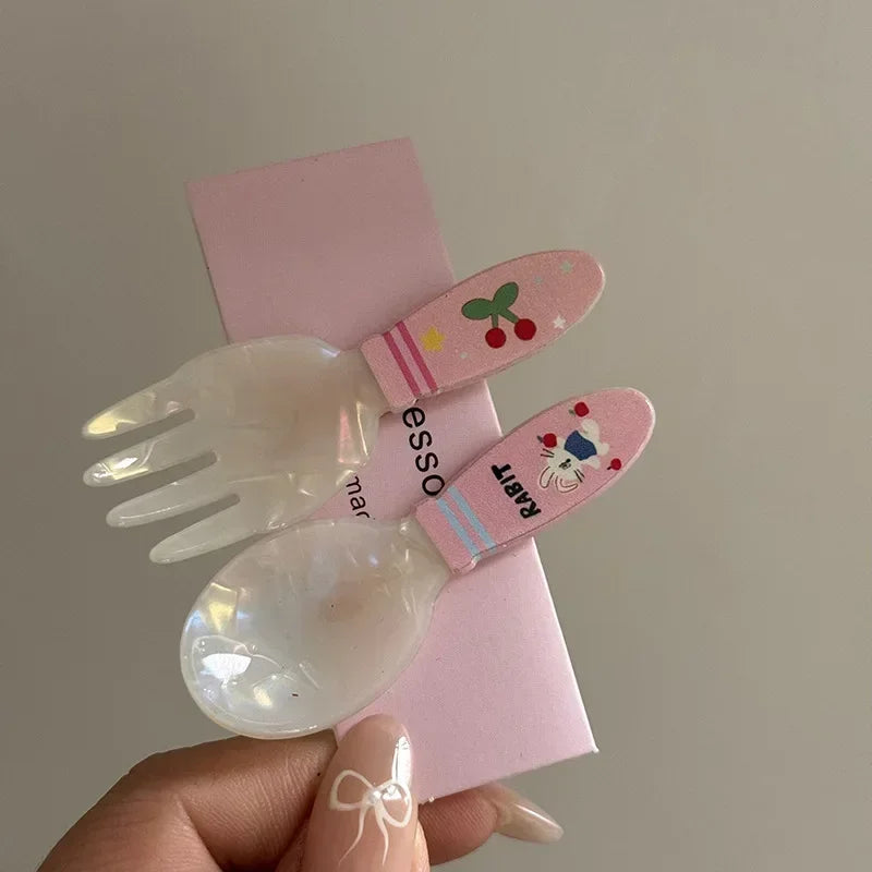 2pcs Candy Color Fruit Side Clips No Crease Seamless Acrylic Hairpins Barrettes Broken Hair Fixed Clips Girls Hair Accessories
