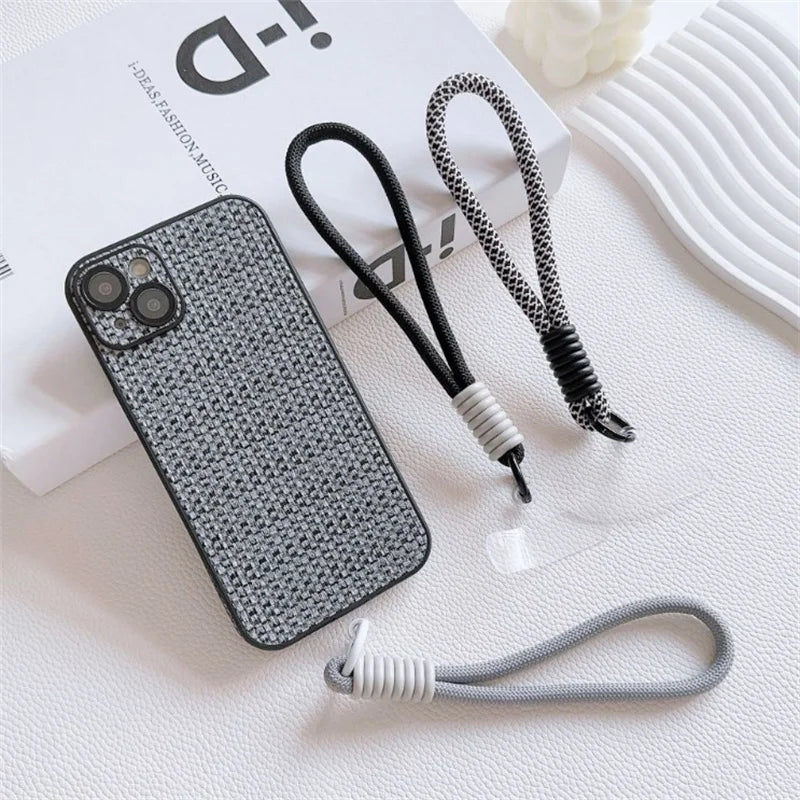Mobile Phone Lanyard Strap Hanging Chain Ring Cord With Patch Wrist Strap For Cell Pho close-up view