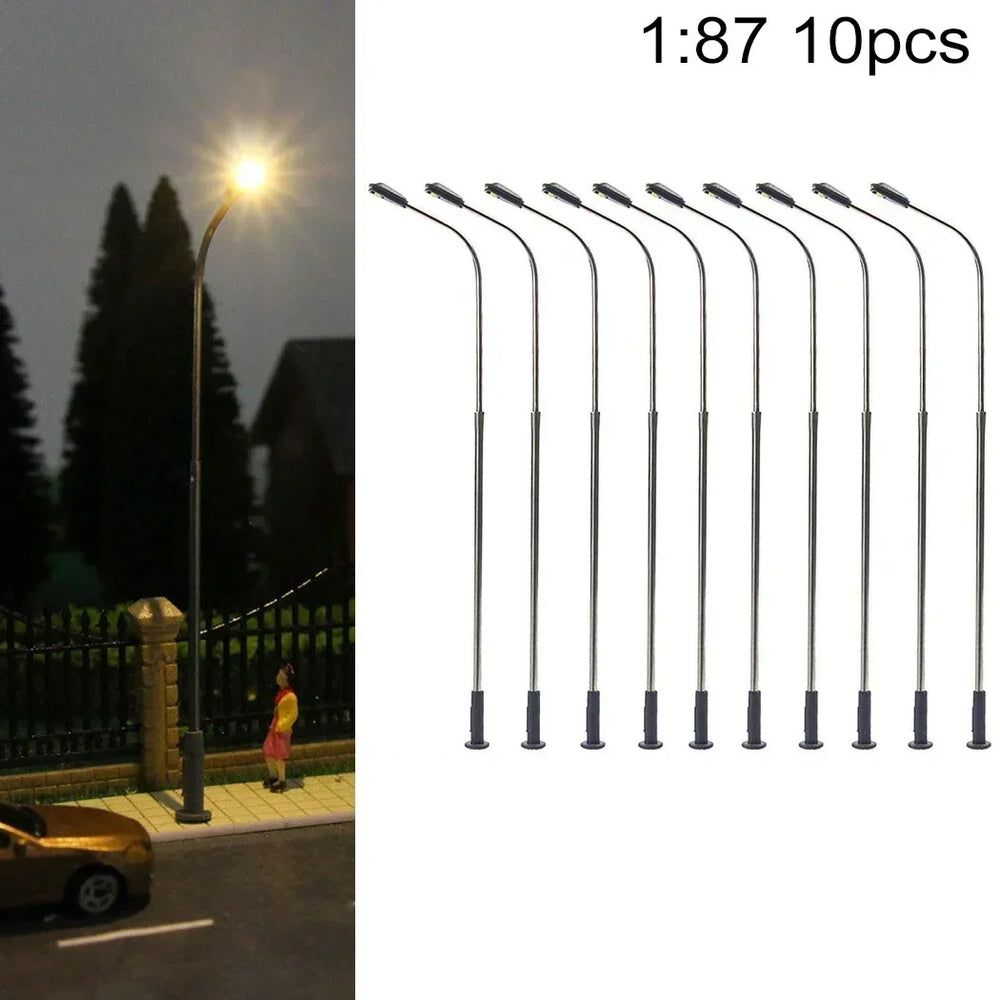 HO Scale Street Lamp Post Warm White 1:87 Model Railway Lighting | 10 Pack Diorama additional angle