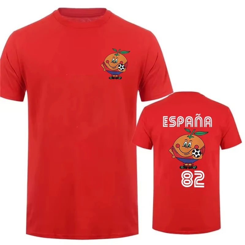 Naranjito T Shirt Men's Women's T-Shirt Crewneck Espana 82 Spain Mascot 1982 Soccer additional angle