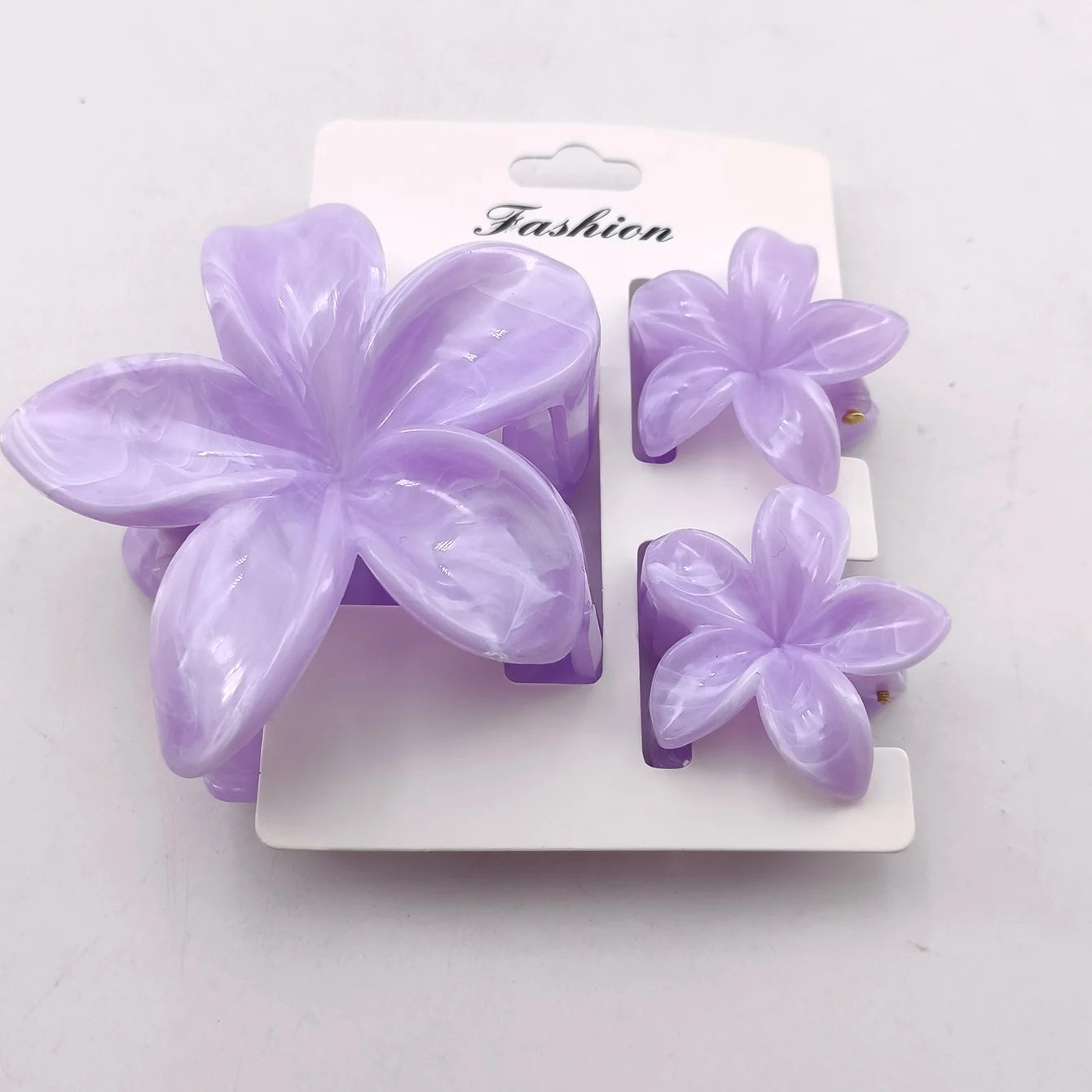 3/6/9/12PCS Hawaiian Gradient Flower Hair Claw Clip For Women Girl Fashion Plastic No lifestyle view