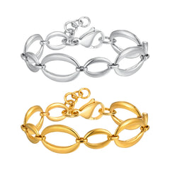 Elliptical Chain Bracelet for Women | Handmade Stainless Steel Jewelry alternate view