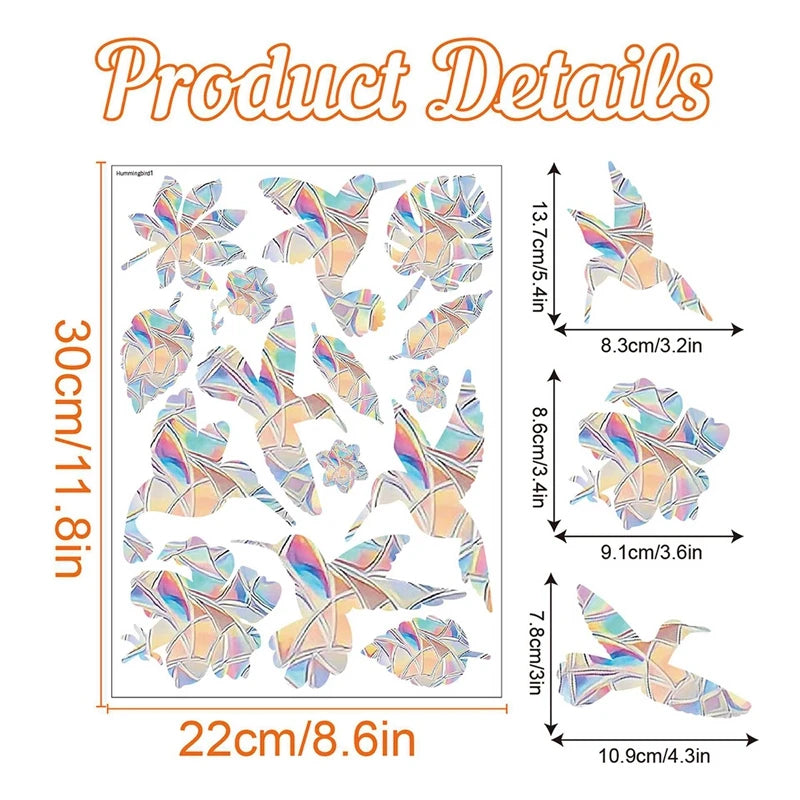 Rainbow Suncatcher Window Stickers | PVC Cat Butterfly Prism Glass Decal additional angle