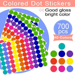 Colorful Dot Glue Stickers | Round Label Paper Pack for Organization and Gifts