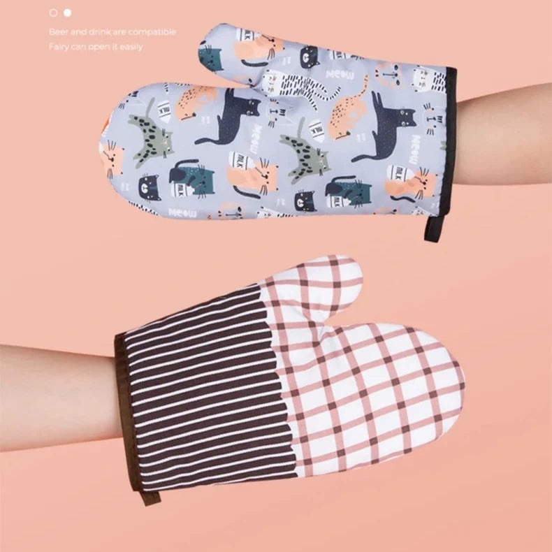 Heat Resistant Microwave Oven Mitts Gloves | Non Slip Kitchen Baking Accessories alternate view
