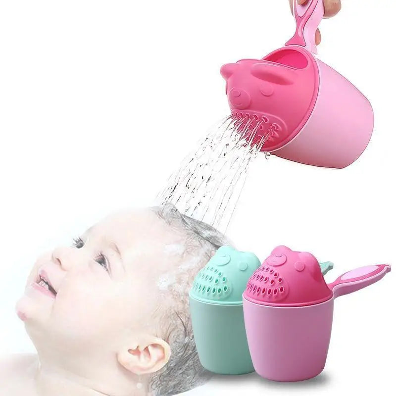 1PC Baby Cartoon Bear Bathing Cup Newborn Kid Shower Shampoo Cup Bailer Baby Kids Shower Water Spoon Bath Wash Cups