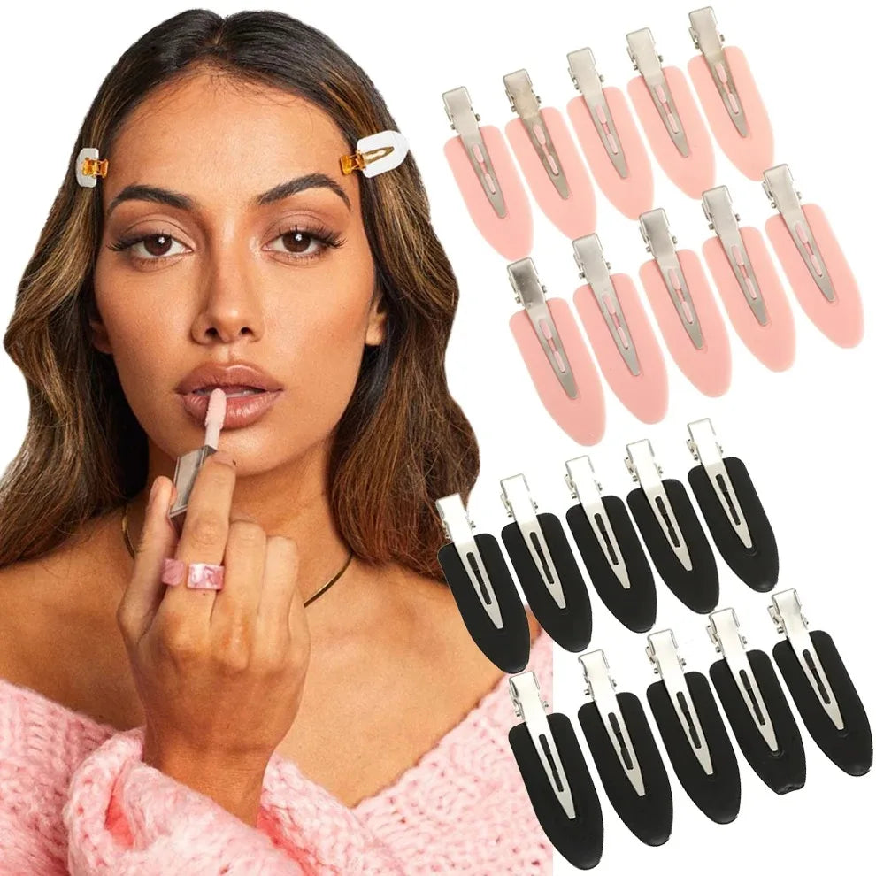 10pcs/set Bend Seamless Hair Clips Side Bangs Barrette Makeup Washing Face