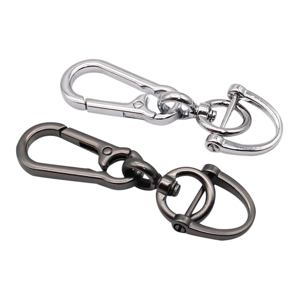 Anti-Lost Car Key Pendant | Creative Simple Stainless Steel Keychain with Strong Carab close-up view