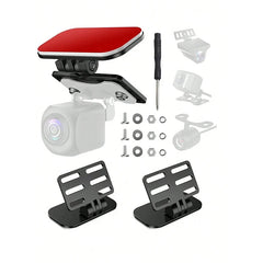 Universal Rear Camera Mount: ABS Windshield Bracket, No-Drill Peel & Stick, Adjustable close-up view