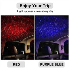 LED Car Roof Star Night Light Projector | USB Galaxy Atmosphere Lamp for Auto close-up view