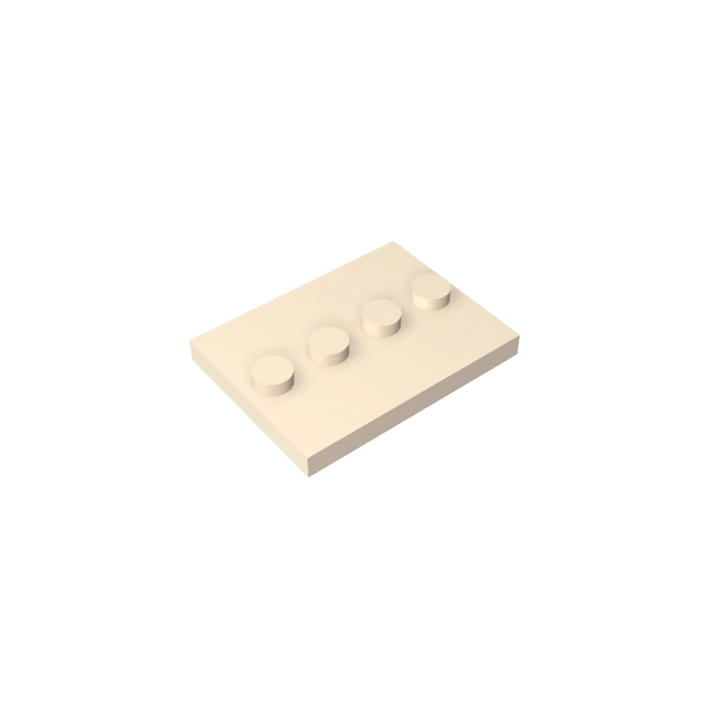 Gobricks GDS-980 Tile, Modified 3 x 4 with 4 Studs in Center | Compatible Building Bl lifestyle view