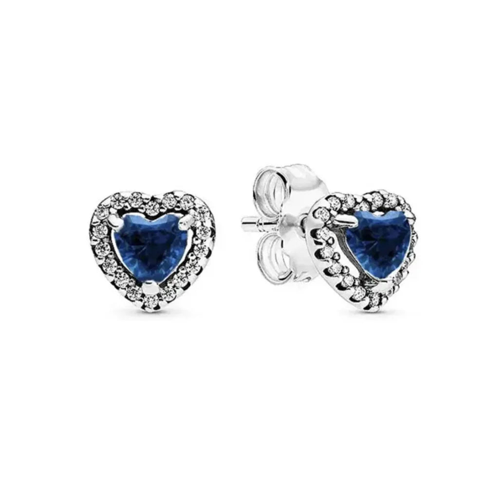 2026 Hot Selling 925 Sterling Silver Heart-Shaped Colored Zircon Exquisite Earrings additional angle